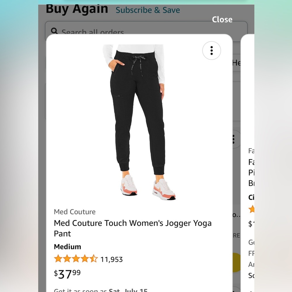 Women’s size M scrub pants.